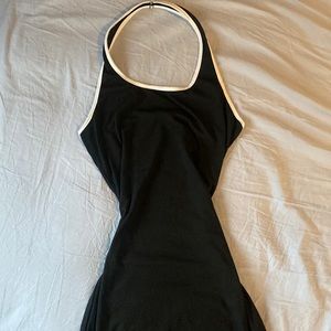 Black bodycon halter dress